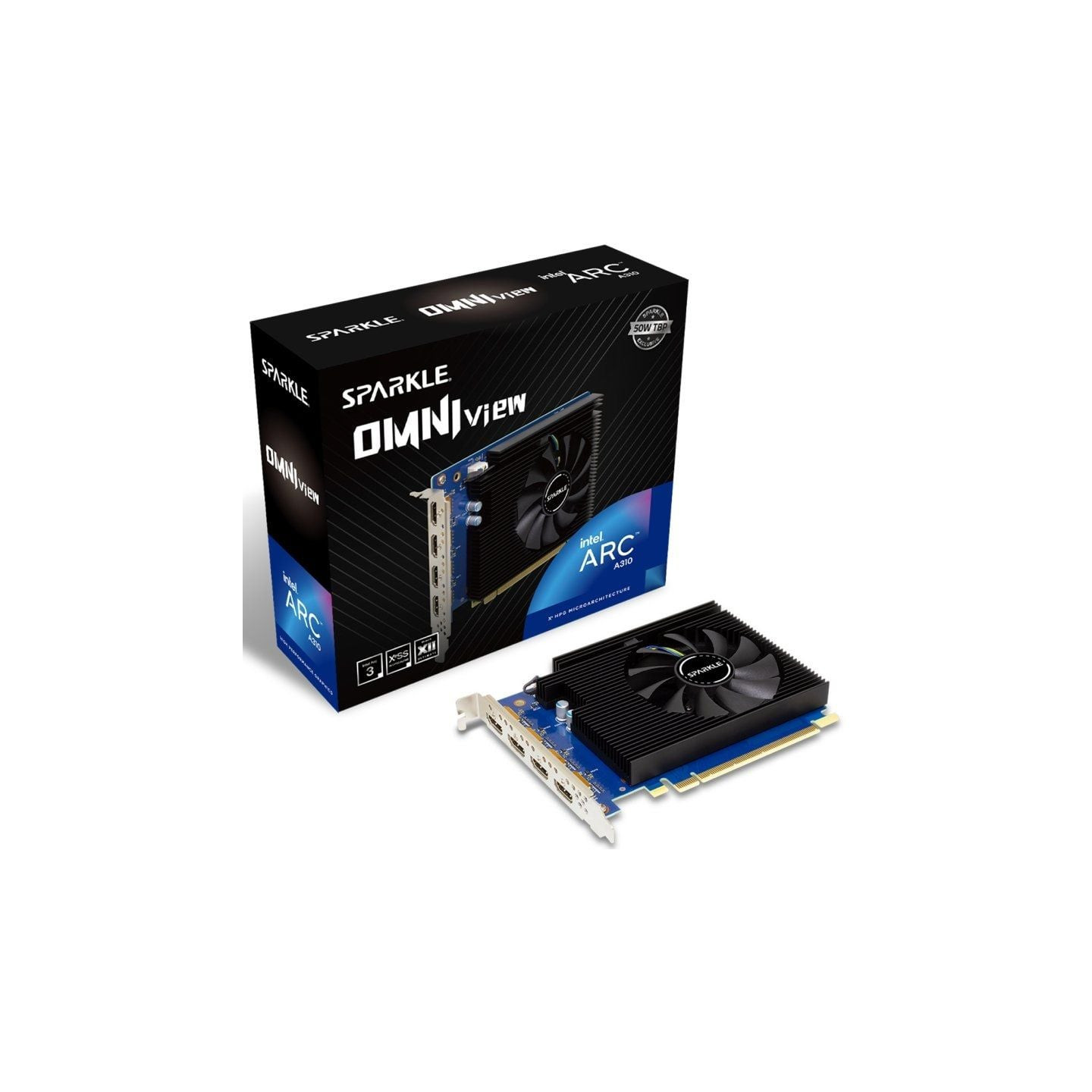 Tarjeta gráfica sparkle intel arc a310 omni view/ 4gb gddr6