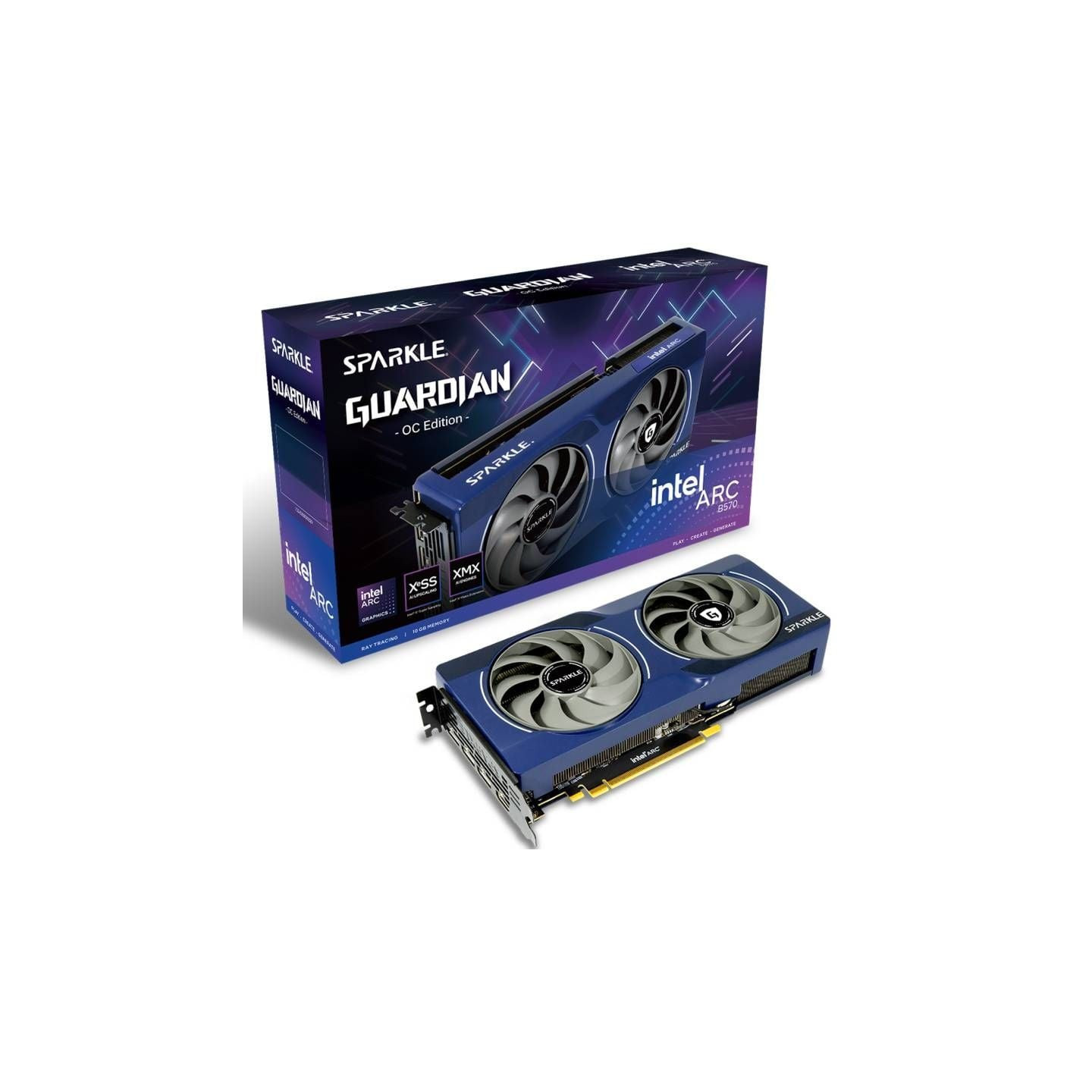 Tarjeta gráfica sparkle intel arc b570 guardian oc edition/ 10gb gddr6