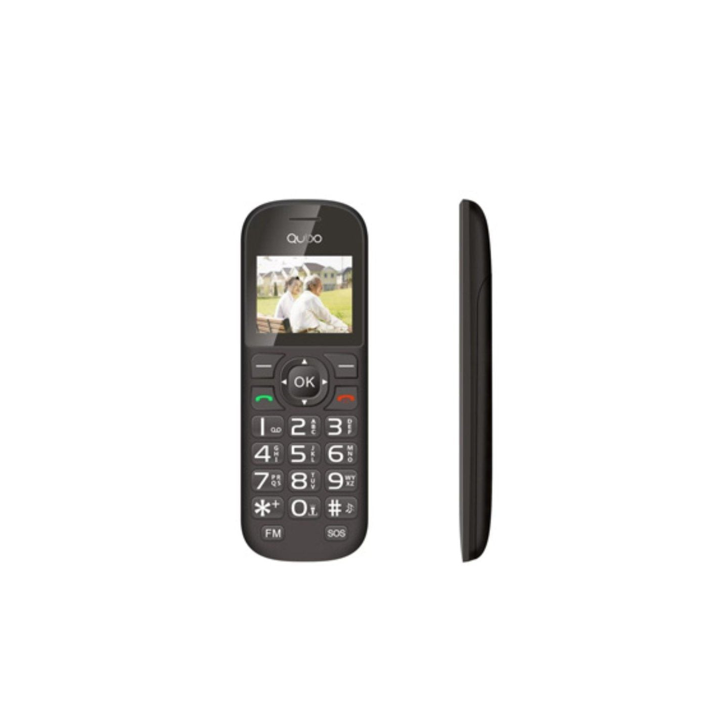 Teléfono móvil qubo d-1803 para personas mayores/ negro