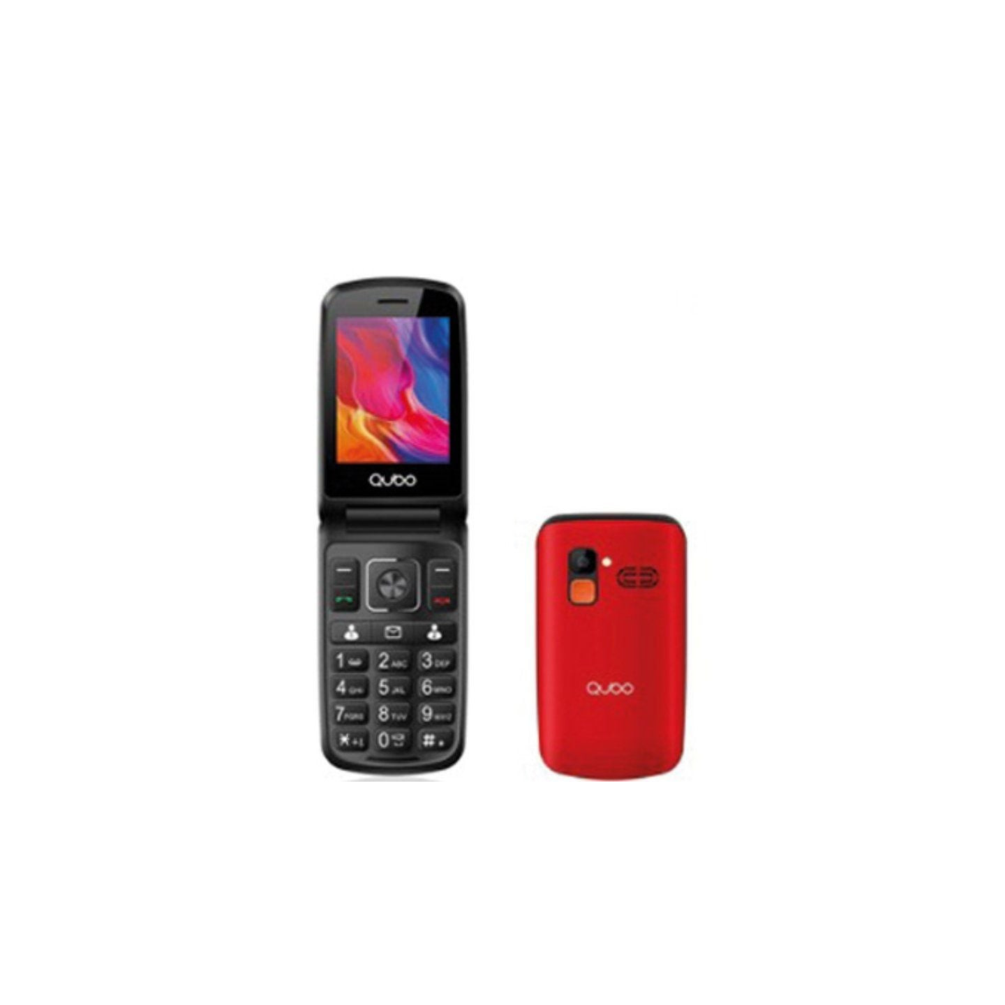 Teléfono móvil qubo p-210nwrd para personas mayores/ rojo