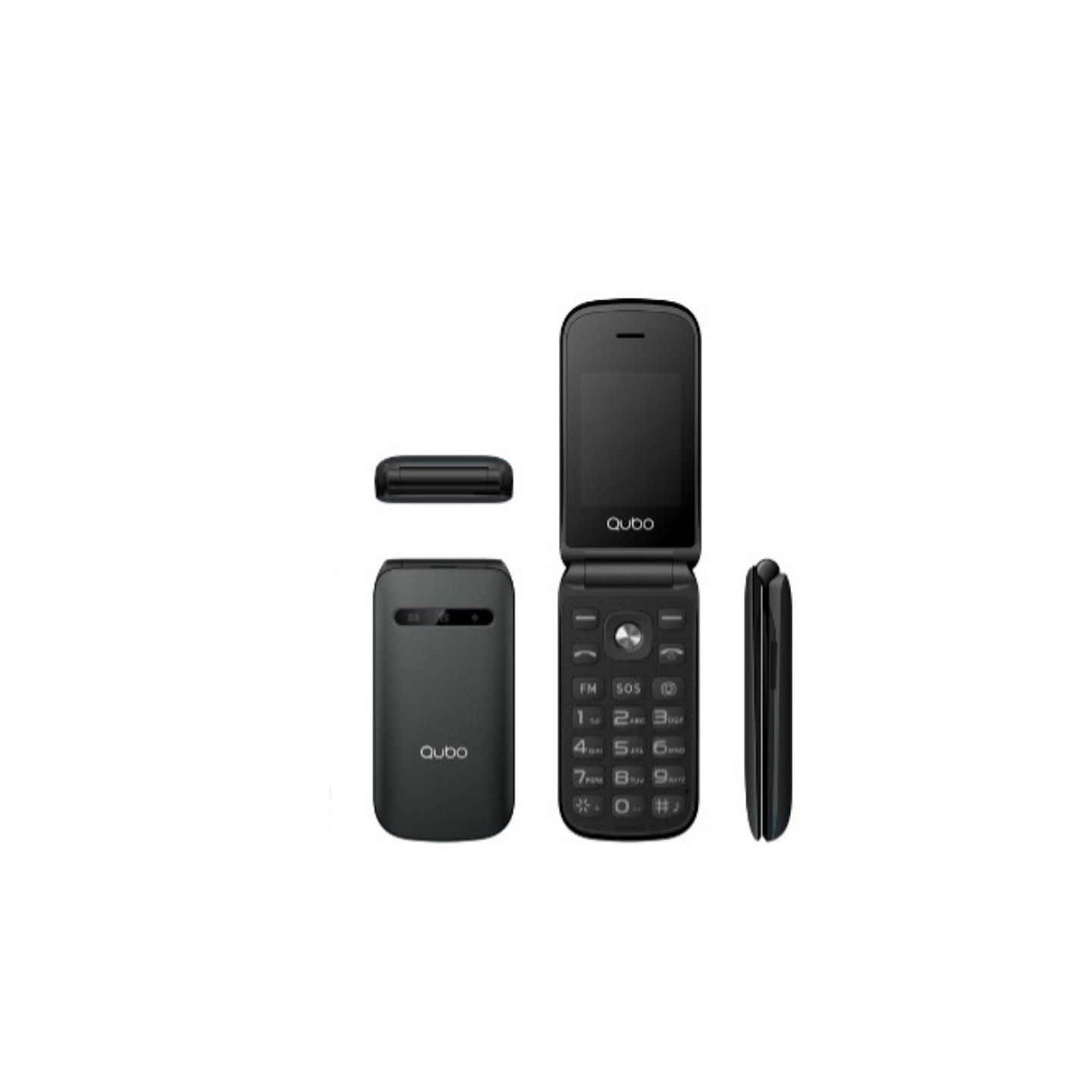 Teléfono móvil qubo x-209bkmkii para personas mayores/ negro