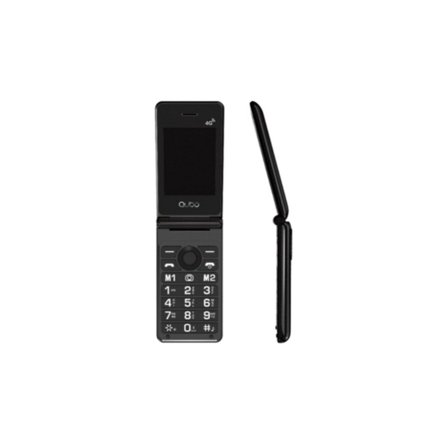 Teléfono móvil qubo x-28 4g para personas mayores/ negro