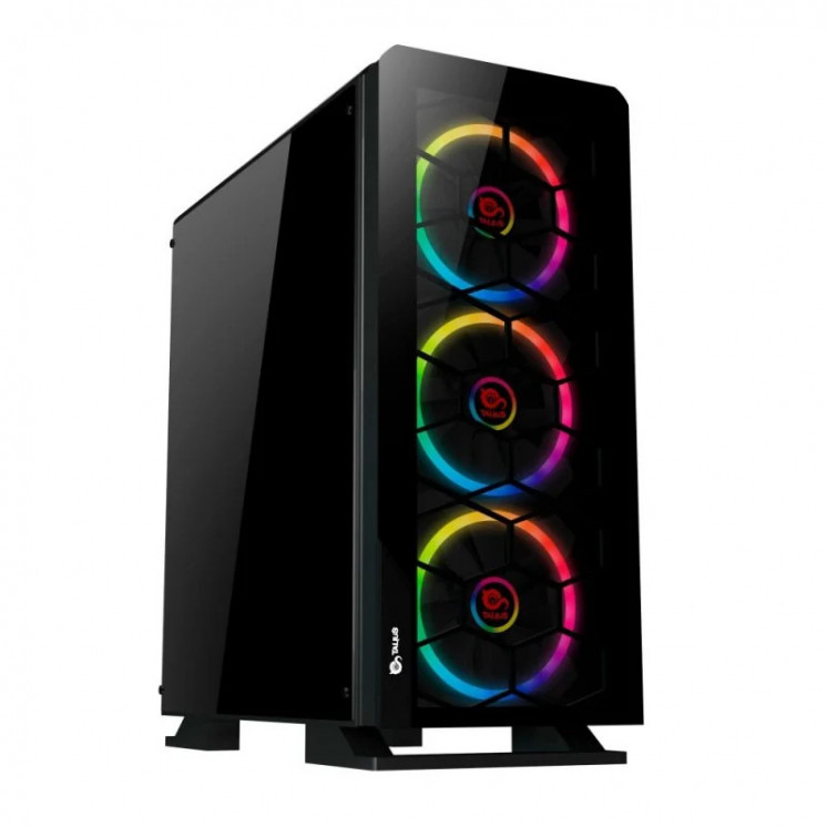 Talius Gárgola Cristal Templado USB 3.0 RGB Negra