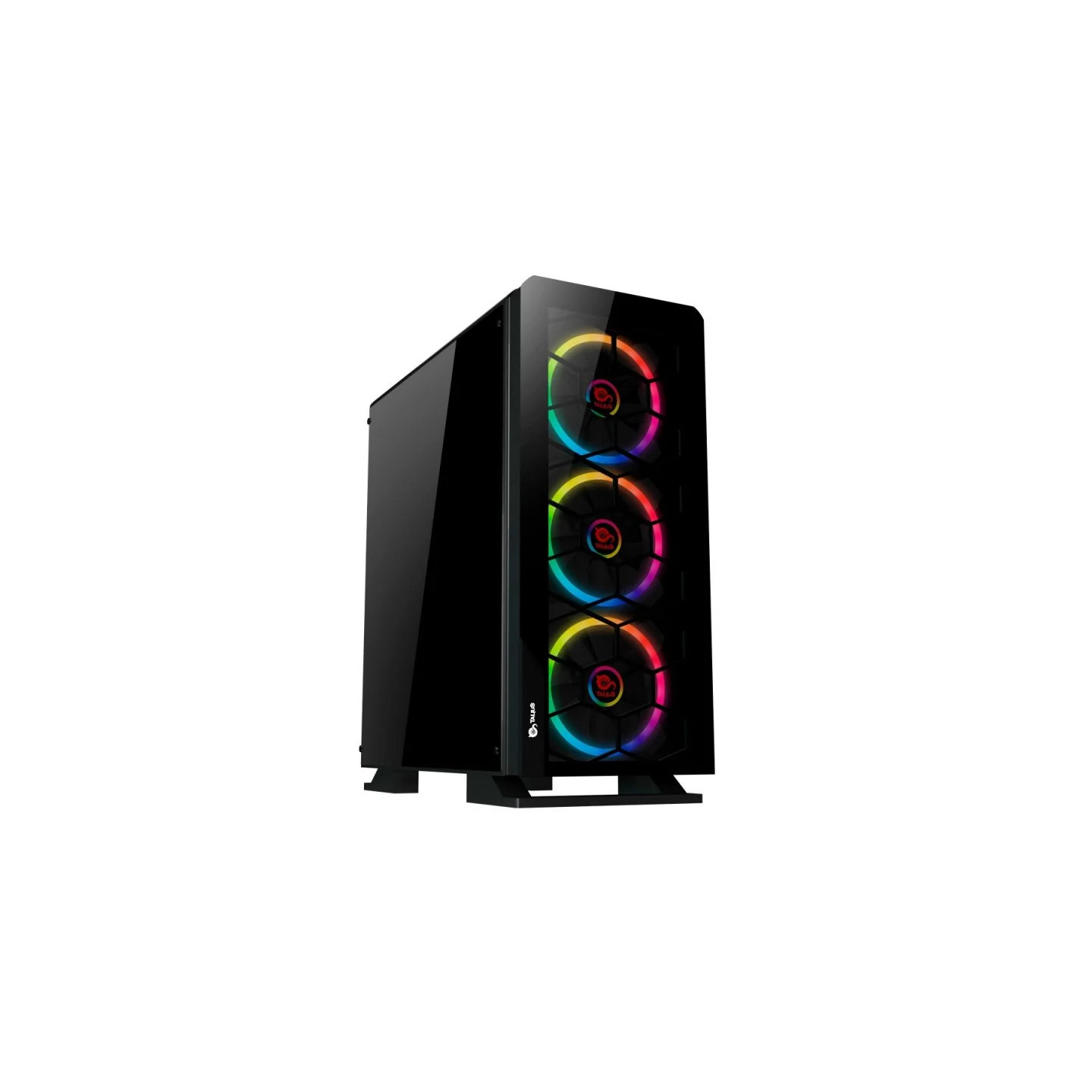 Talius Gárgola Cristal Templado USB 3.0 RGB Negra