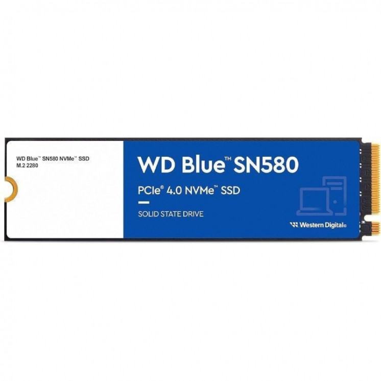 Disco ssd western digital wd blue sn580 1tb/ m.2 2280 pcie/ full capacity