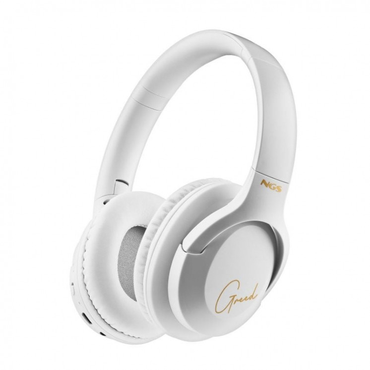 Auriculares inalámbricos ngs artica greed/ con micrófono/ bluetooth/ blancos