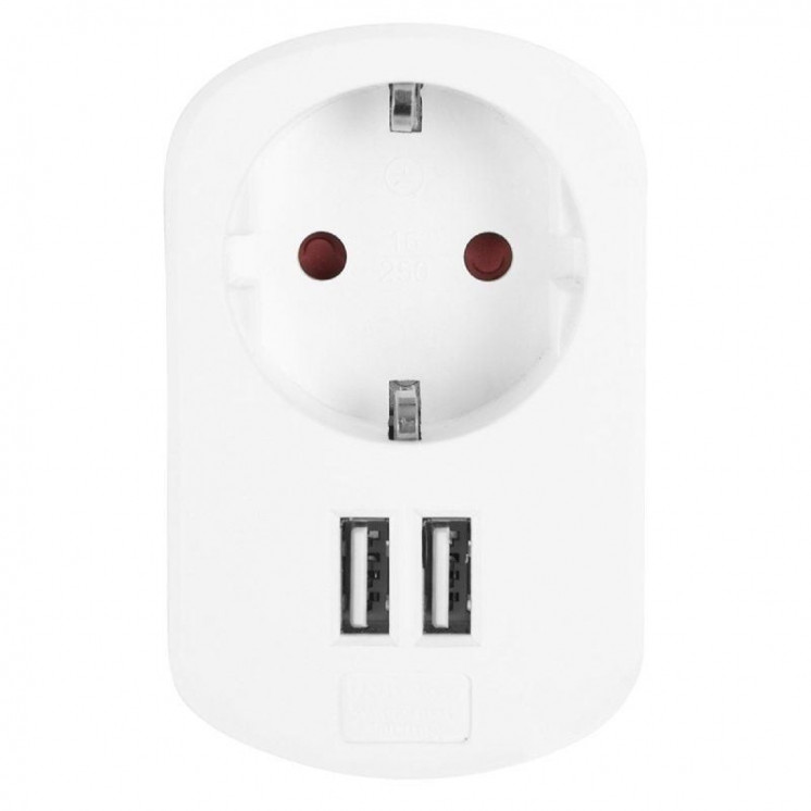 Enchufe orbegozo en 1200/ 1 toma schuko/ 2 tomas usb