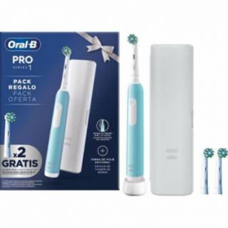 Cepillo dental braun oral-b pro series 1/ incluye 2 cabezales/ azul