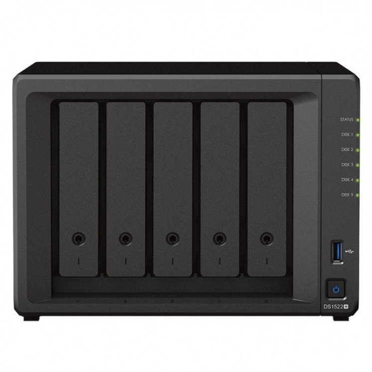 Nas synology diskstation ds1522+/ 5 bahía 3.5'- 2.5'/ 8gb ddr4/ formato torre