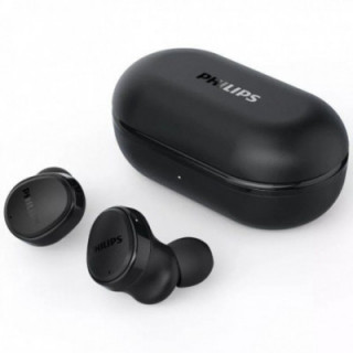 Auriculares bluetooth philips tat4556bk con estuche de carga/ autonomía 9h/ negros