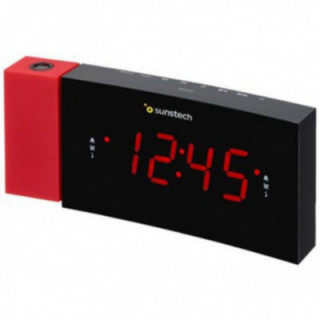 Despertador sunstech frdp3/ radio fm/ rojo