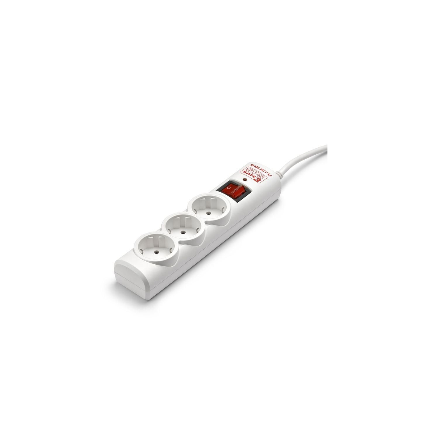 Regleta con interruptor salicru sps safe 3/ 3 tomas de corriente/ cable 1.5m/ blanca