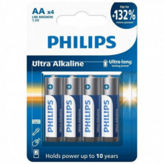 Pack de 4 pilas aa philips lr6e4b/10/ 1.5v/ alcalina