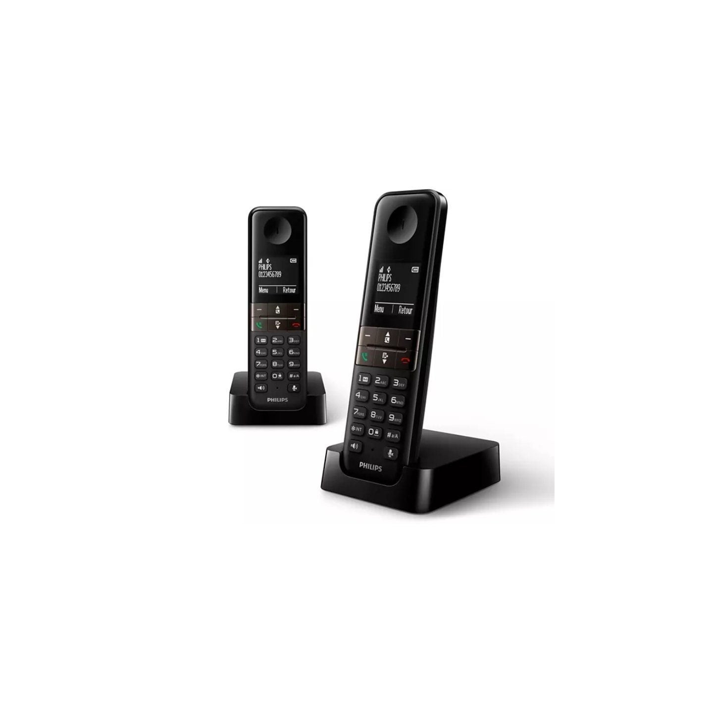 Teléfono inalámbrico philips d4702b/34/ pack duo/ negro