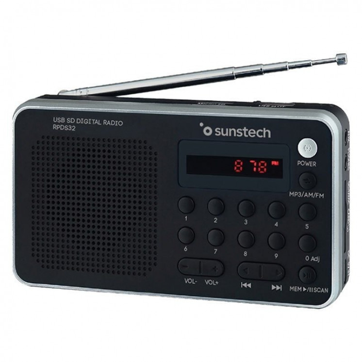 Radio portátil sunstech rpd32sl/ negra y plateada