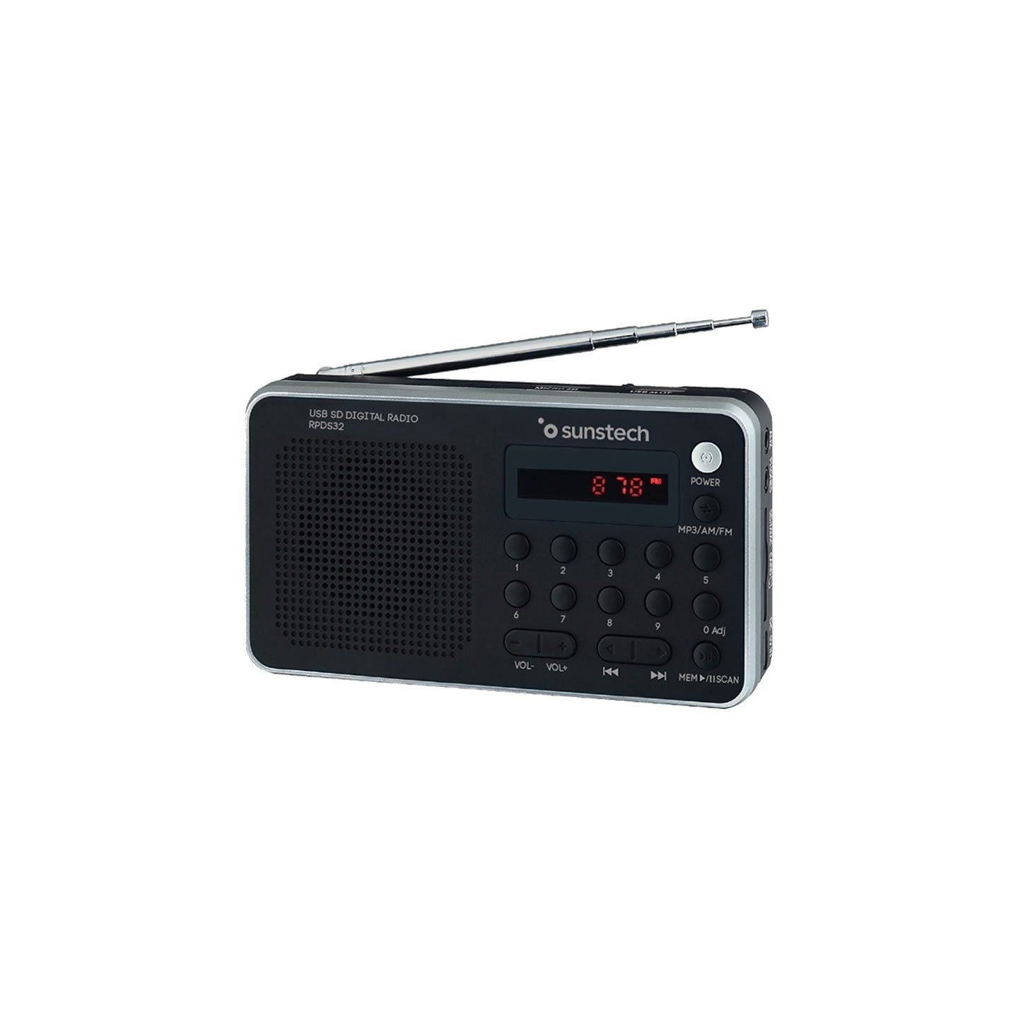 Radio portátil sunstech rpd32sl/ negra y plateada