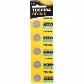 Pack de 5 pilas de botón toshiba cr1616/ 3v