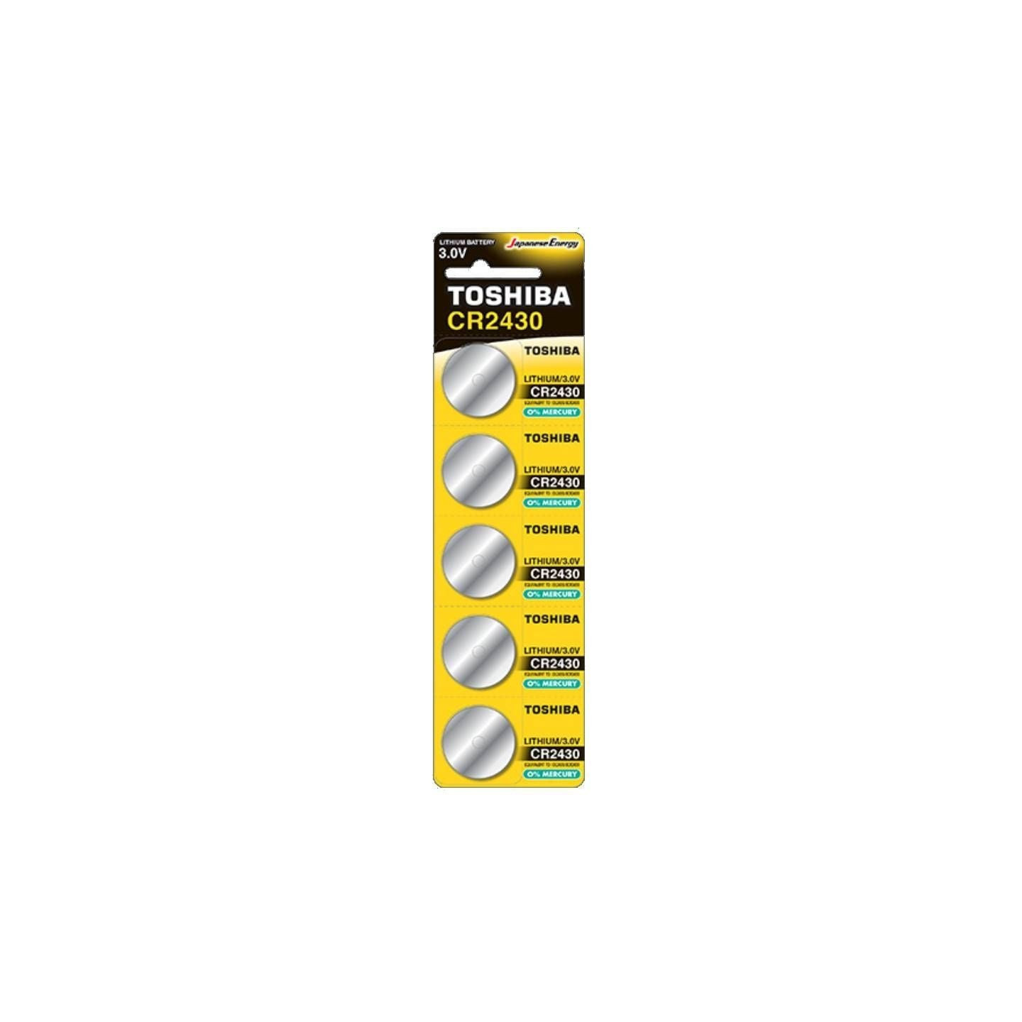 Pack de 5 pilas de botón toshiba cr2430/ 3v/ alcalinas