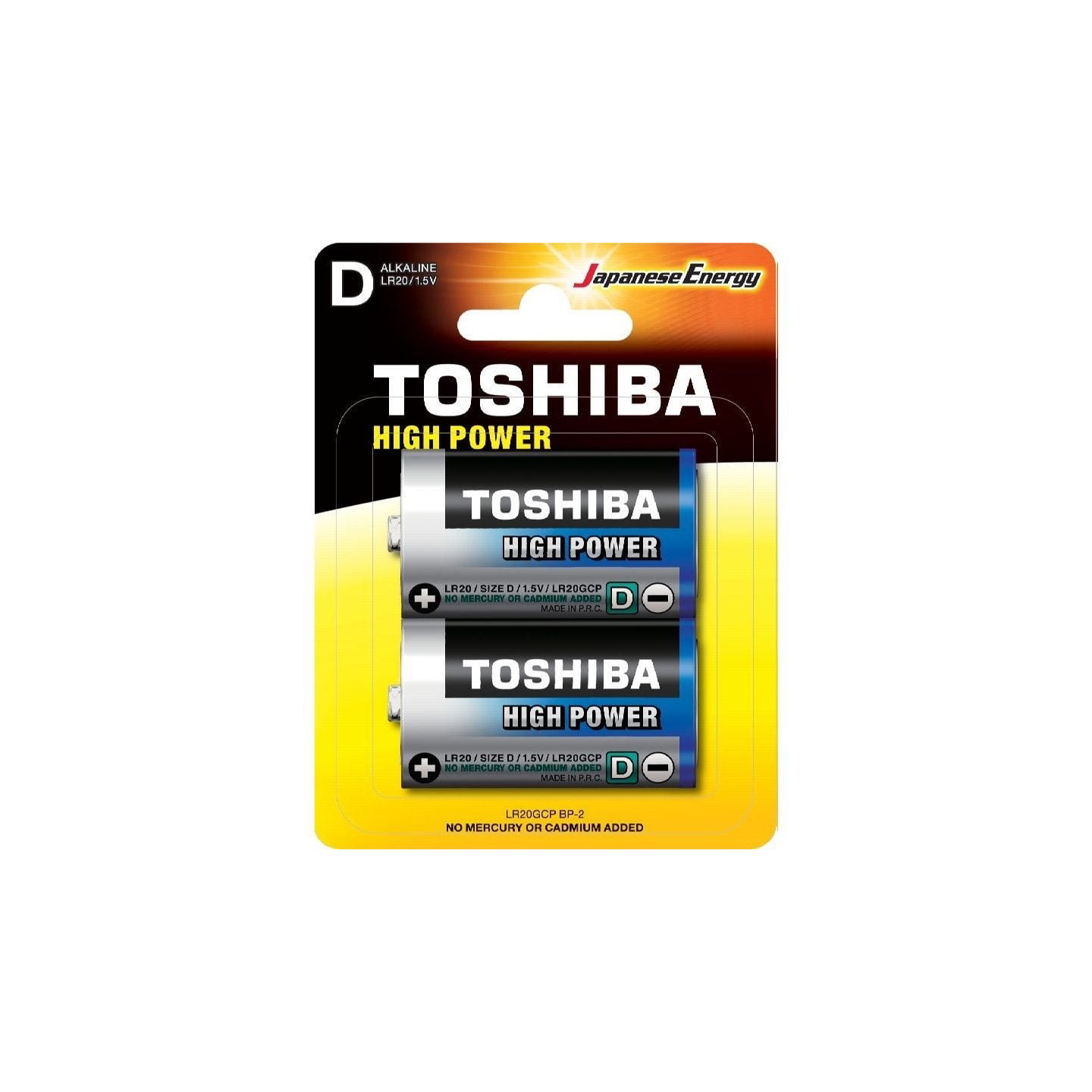 Pack de 2 pilas d 2 toshiba lr20/ 1.5v/ alcalinas