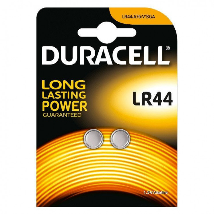 Pack de 2 pilas de botón duracell lr44/ 1.5v/ alcalinas