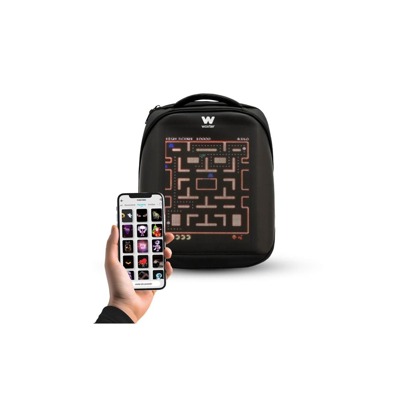 Mochila con pantalla led woxter t3hd/ capacidad 15l/ negra