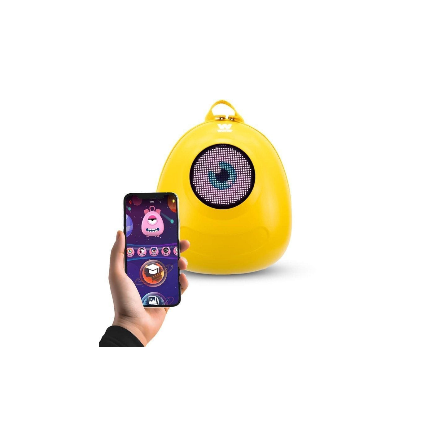 Mochila con pantalla led woxter loy-big eye/ amarilla