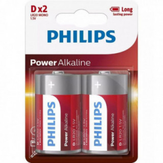 Pack de 2 pilas d philips lr20p2b/10/ 1.5v/ alcalinas