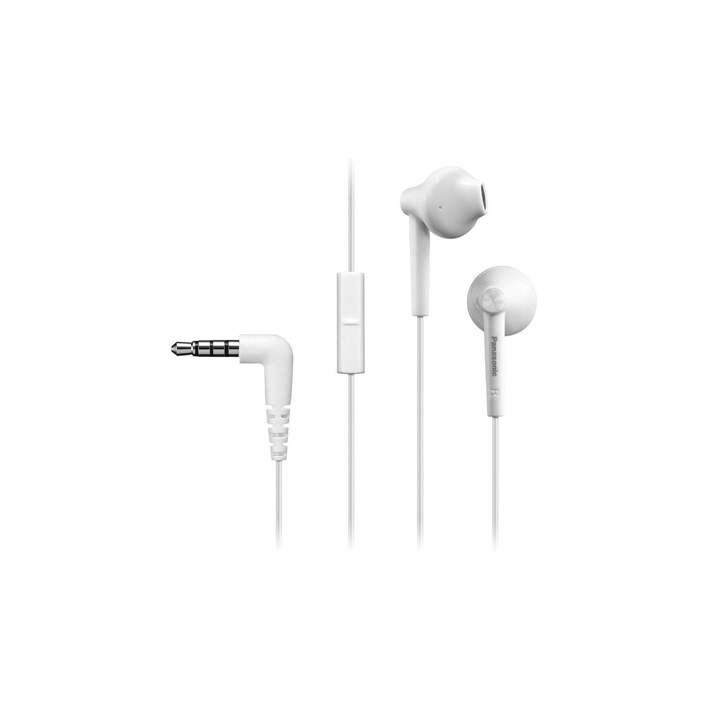 Auriculares intrauditivos panasonic rp-tcm55/ con micrófono/ jack 3.5/ blancos