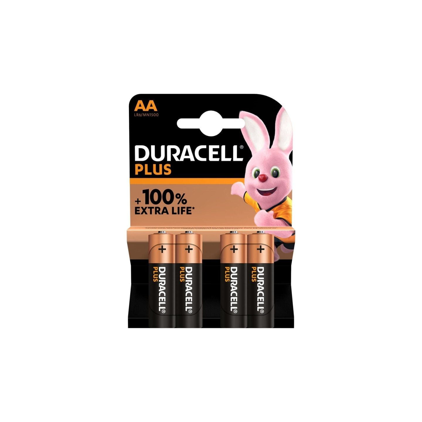 Pack de 4 pilas aa duracell plus extra life lr6/ 1.5v/ alcalinas