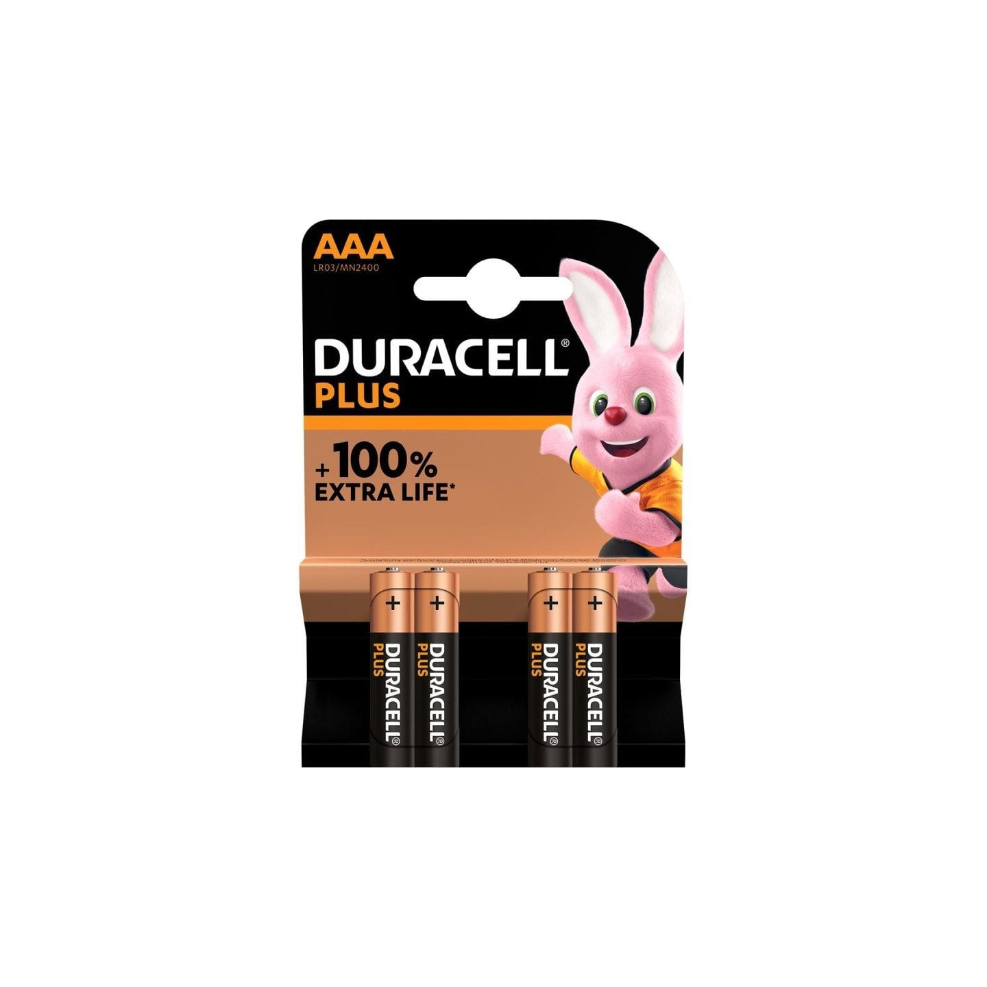 Pack de 4 pilas aaa duracell plus mn2400/ 1.5v/ alcalinas