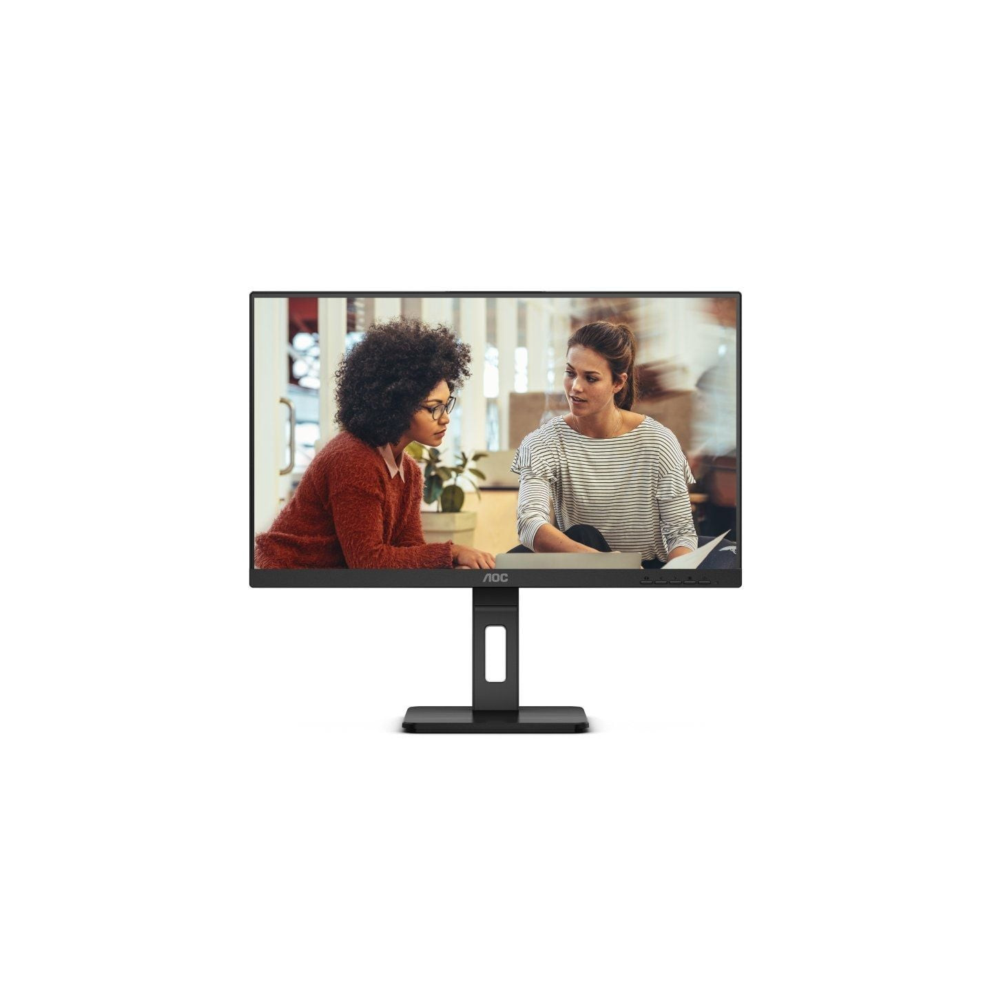 Monitor aoc 24e3qaf 23.8'/ full hd/ multimedia/ regulable en altura/ negro