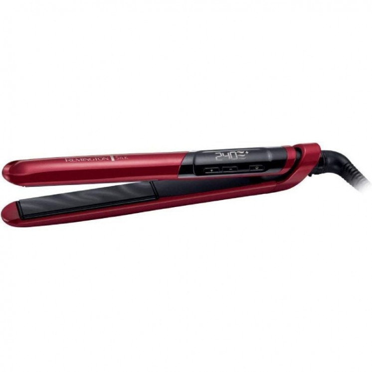 Plancha para el pelo remington silk straightener s9600-e51/ roja y negra