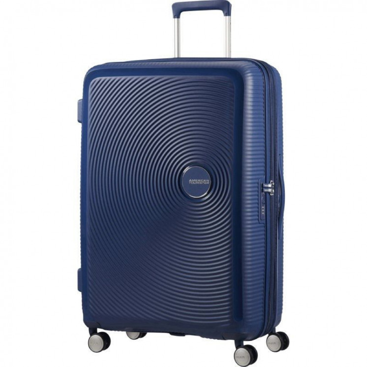 Maleta grande american tourister soundbox spinner 77cm/ 77x51.5x29.5cm/ 4 ruedas/ azul marino