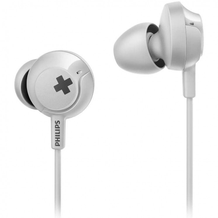 Auriculares intrauditivos philips she4305wt/ con micrófono/ jack 3.5/ blancos