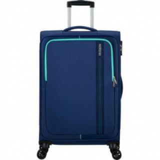 Maleta de cabina american tourister sea seeker spinner 68cm/ 68x43x25cm/ 4 ruedas/ marino combate