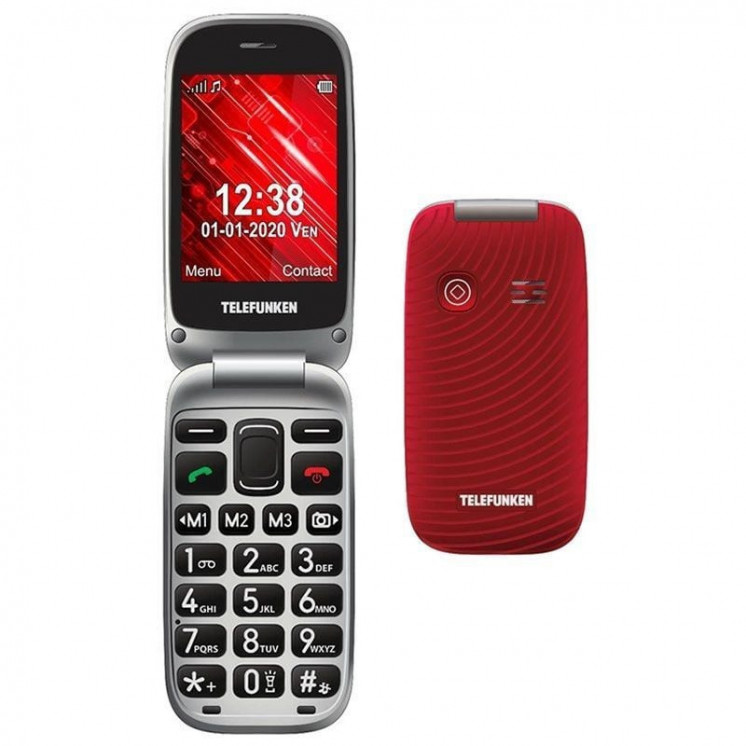 Teléfono móvil telefunken s560/ para personas mayores/ rojo