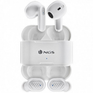 Auriculares bluetooth ngs ártica duo con estuche de carga/ autonomía 5h/ blancos