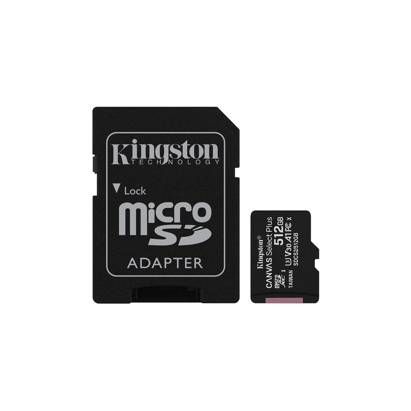 Tarjeta de memoria kingston canvas select plus 512gb microsd xc con adaptador/ clase 10/ 100mbs