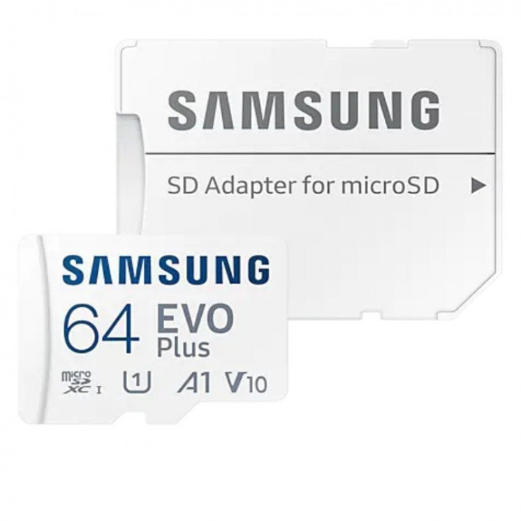 Tarjeta de memoria samsung evo plus 2021 64gb microsd xc con adaptador/ clase 10/ 130mbs