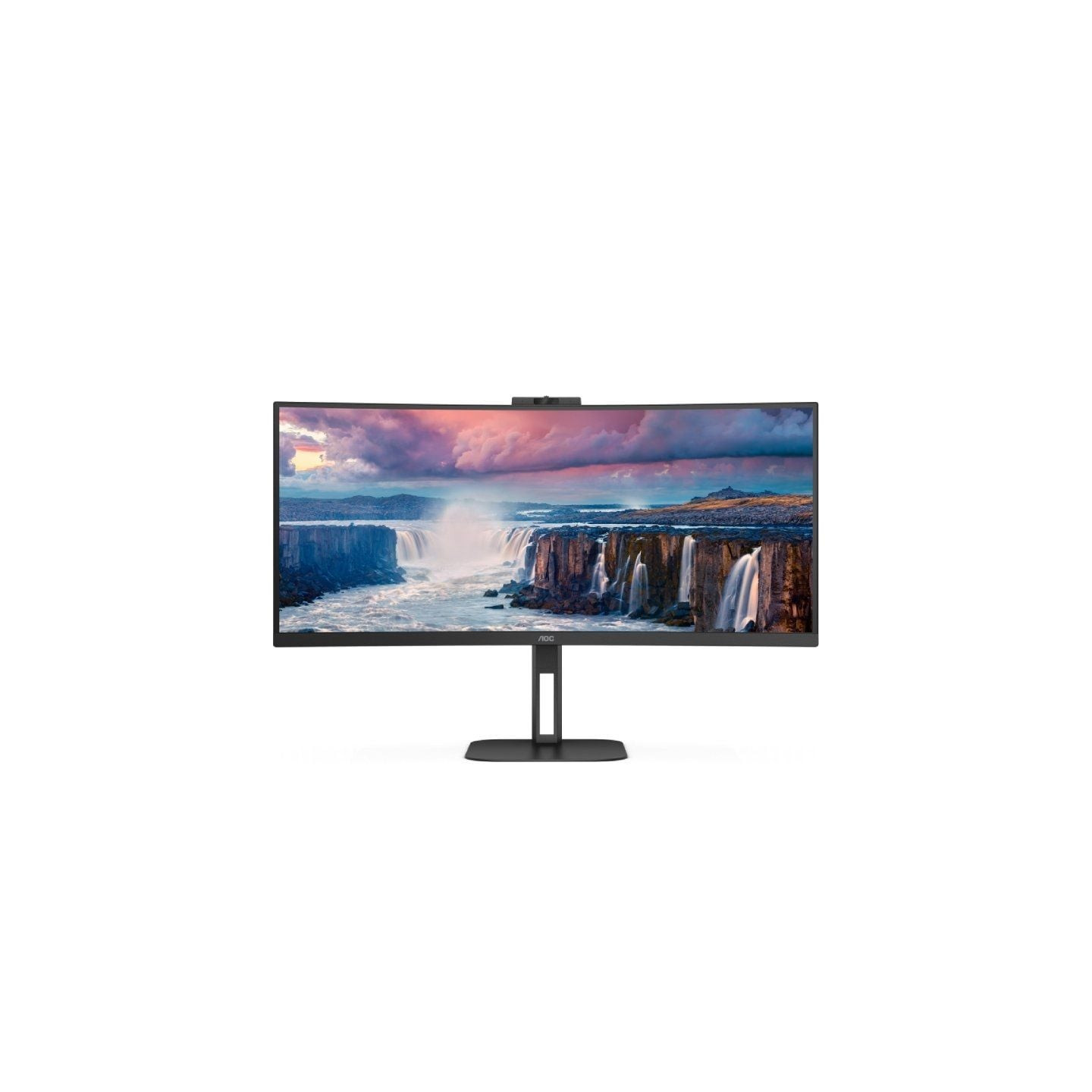 Monitor profesional curvo ultrapanorámico aoc cu34v5cw/bk 34'/ uwqhd/ multimedia/ regulable en altura/ negro