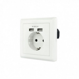 Roseta de pared nanocable 10.35.0010/ 1 schuko/ 2 usb