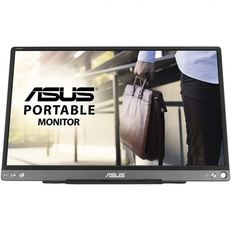 Monitor portátil asus zenscreen mb16ace 15.6'/ full hd/ plata y negro