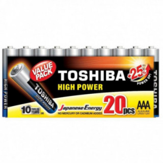 Pack de 20 pilas aaa toshiba high power lr03/ 1.5v/ alcalinas