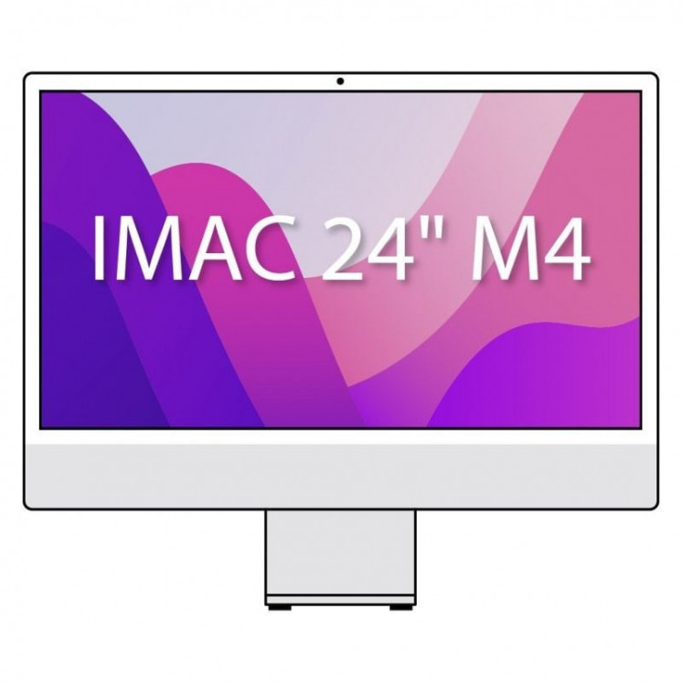 Apple imac 24' retina 4,5k / m4 10-core cpu/ 16gb/ 256gb ssd/ 10-core gpu/ cristal nanotexturizado/ plata