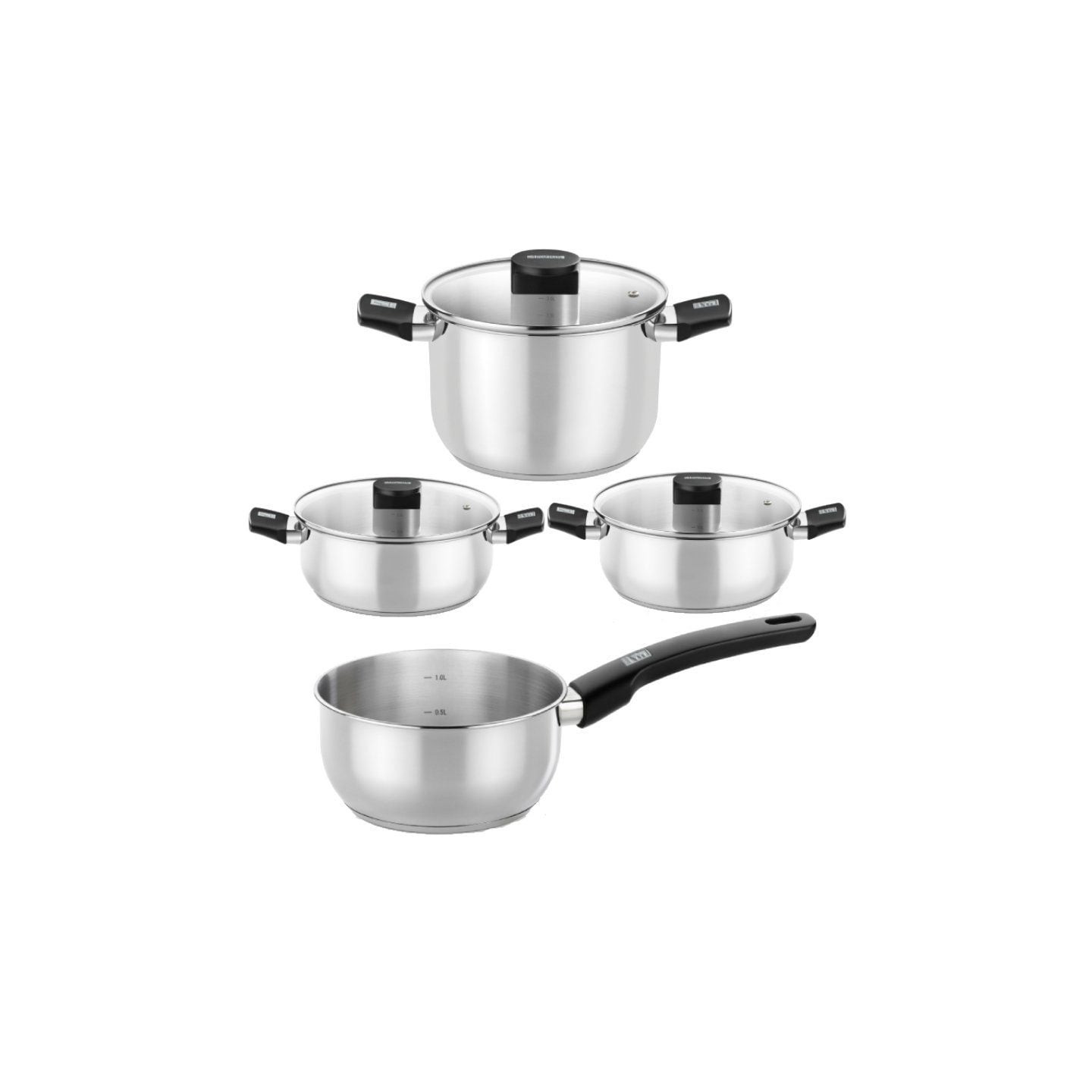 Pack batería de cocina elite monix m240001/ cazo ø14cm/ ollas ø24cm/ cacerolas ø20 - 24cm/ acero inoxidable/ apta para inducción