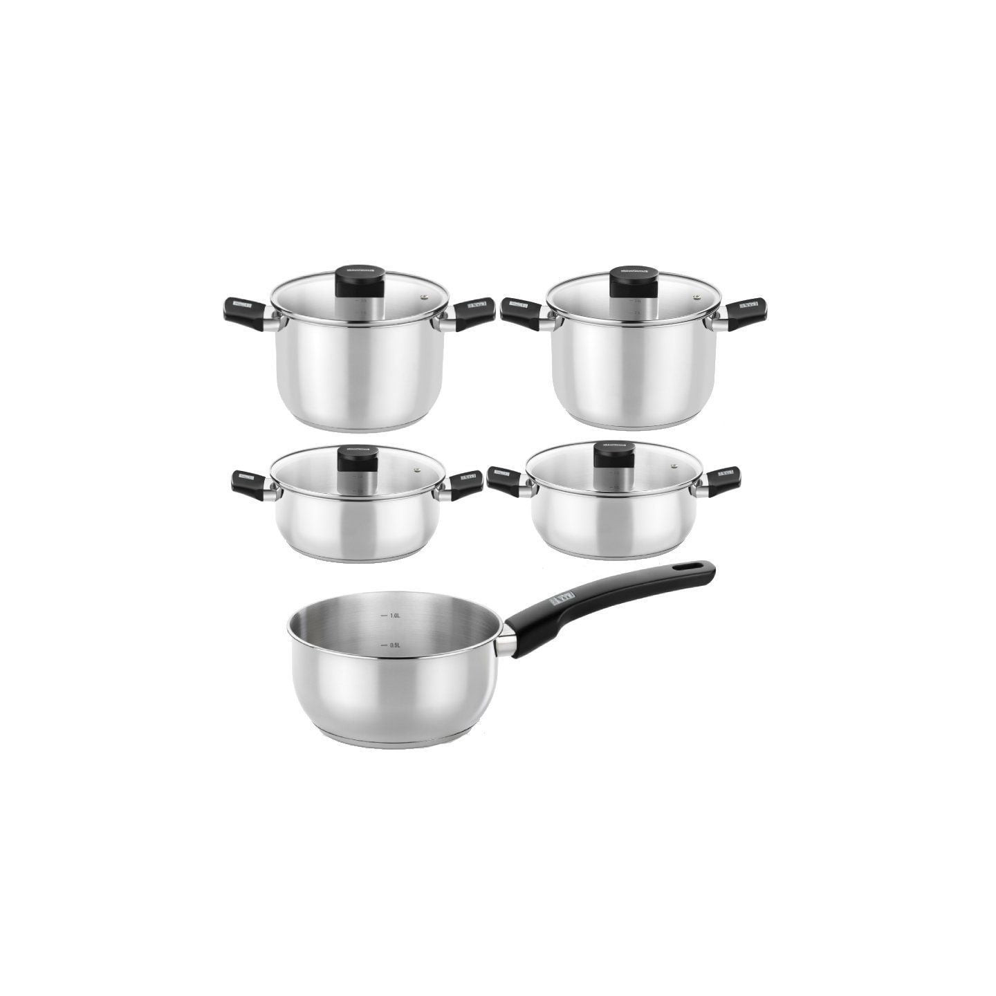 Pack batería de cocina elite monix m240002/ cazo ø14cm/ ollas ø20 - 24cm/ cacerolas ø20 - 24cm/ acero inoxidable/ apta para