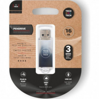 Pendrive 16gb tech one tech be b&w usb 2.0/ blanco y negro degradado