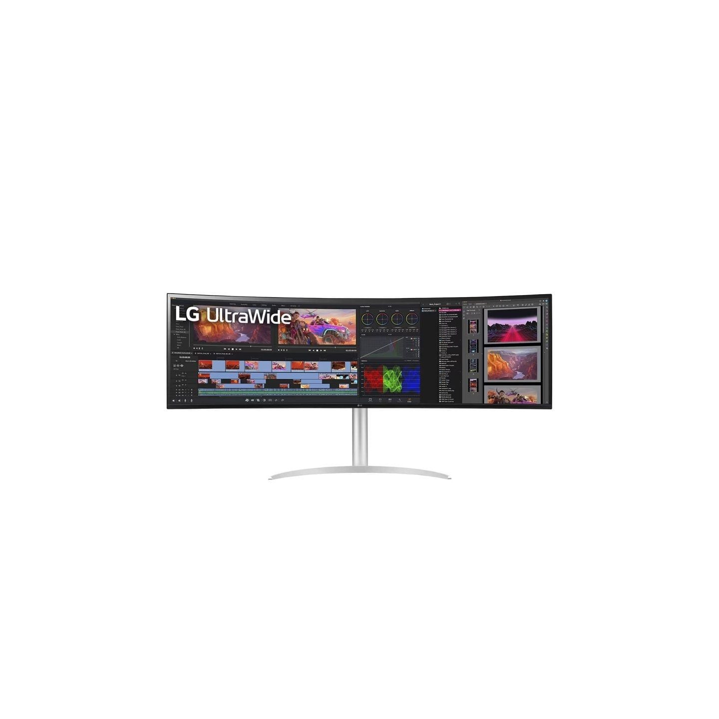 Monitor gaming ultrapanorámico curvo lg ultragear 49wq95c-w 49'/ dual qhd/ multimedia/ regulable en altura/ blanco