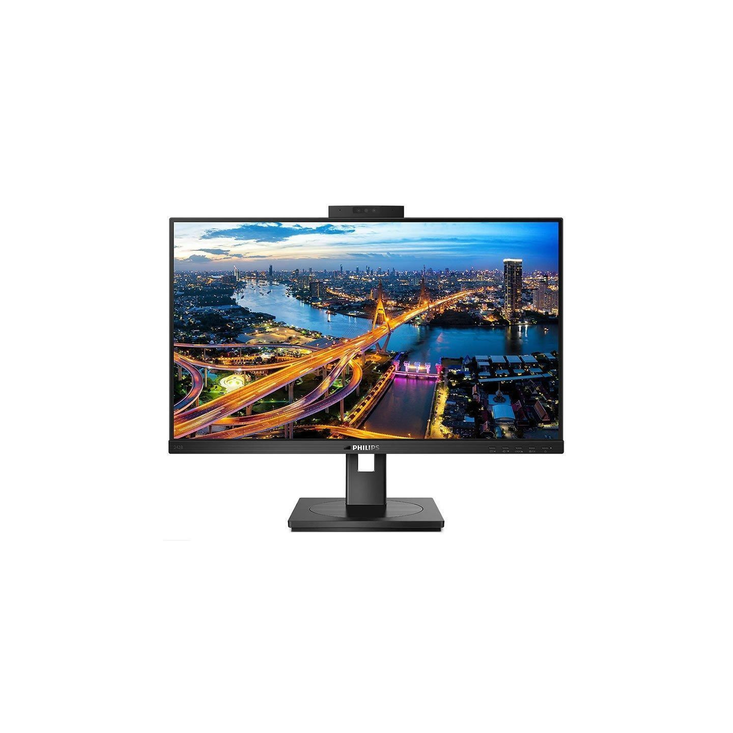 Monitor profesional philips 242b1h 23.8'/ full hd/ webcam/ multimedia/ regulable en altura/ negro