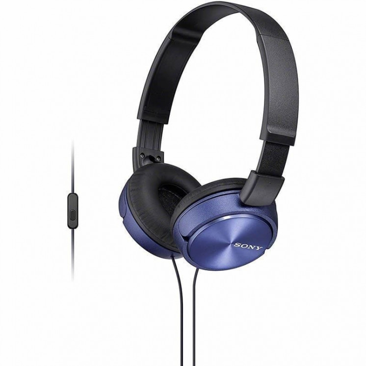 Auriculares sony mdrzx310apl/ con micrófono/ jack 3.5/ azules